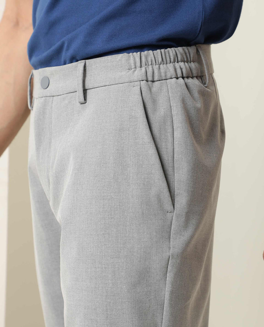 Rare Rabbit Men's Trip Grey Polyester Plain Regular Fit Shorts