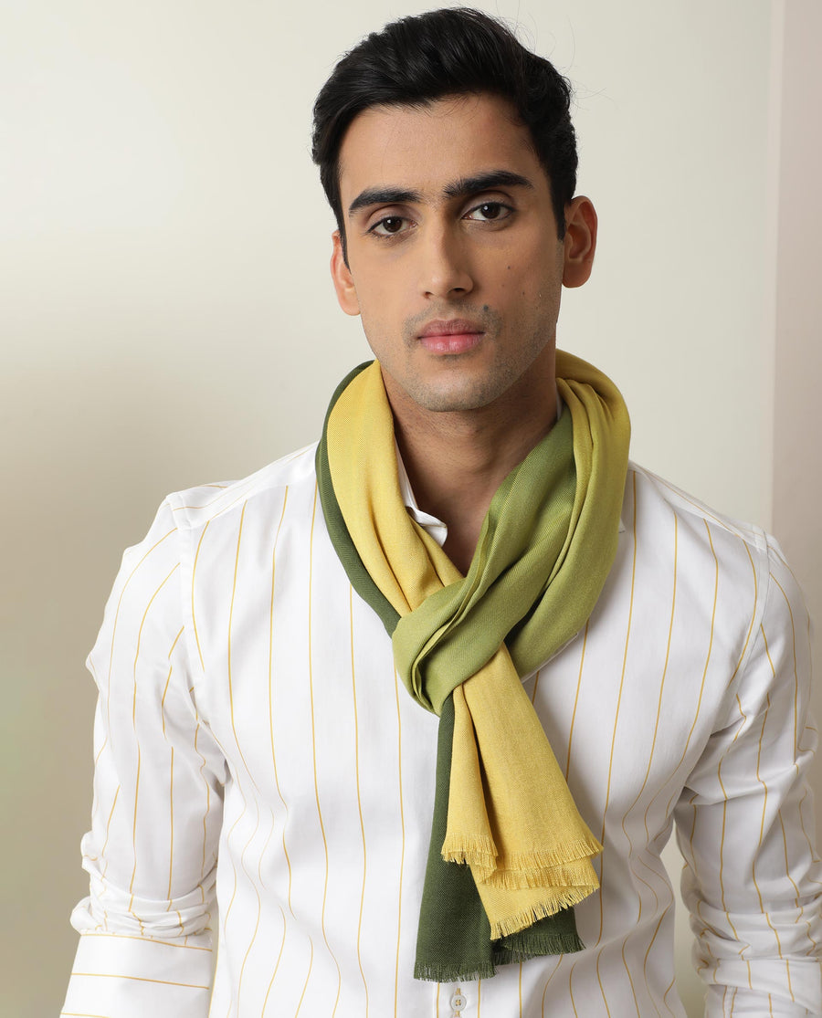 Rare Rabbit Men's Breom Mustard Ombre Scarf