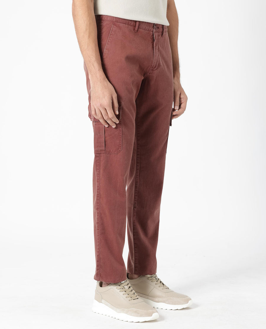 Rare Rabbit Men's Inbuil Brown Cotton Plain Regular Fit Trouser