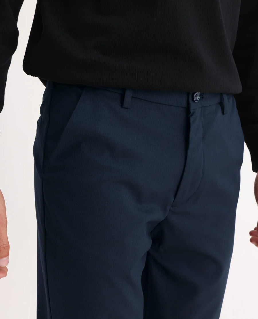 Rare Rabbit Men's Ital Navy Polyester Blend Plain Regular Fit Trouser