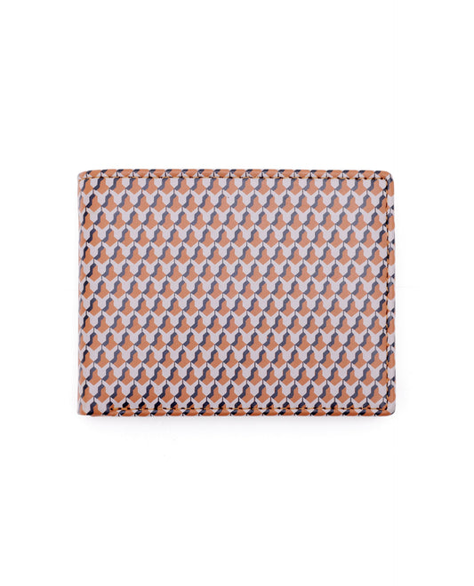 Rare Rabbit Men's Iver Tan Bi Fold Slim Rfid Monogram Print Wallet
