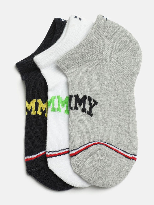 Tommy Hilfiger Boys Pack Of 3 Patterned Ankle- Length Socks