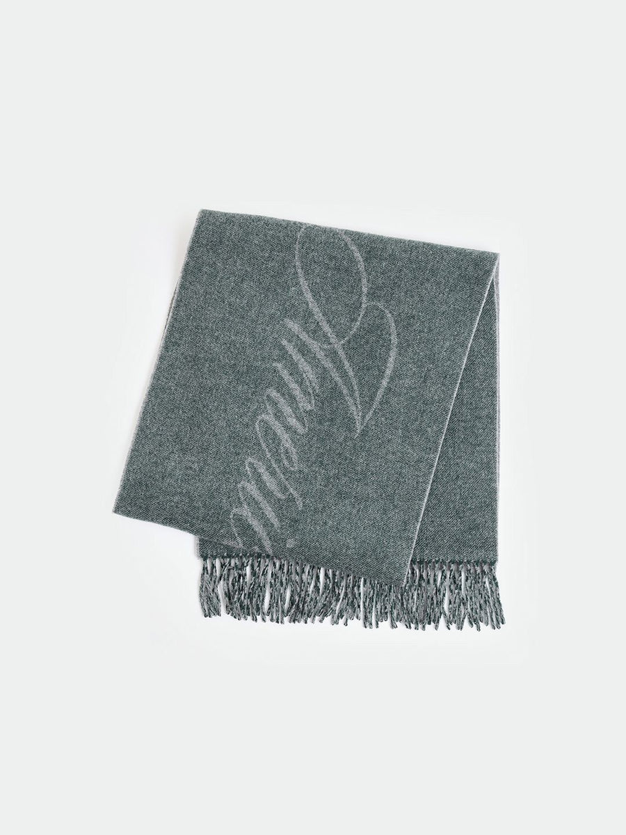 GANT Men Patterned Wool Mufflers With Tasseled Border