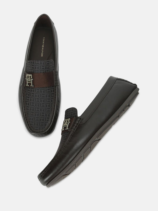 Tommy Hilfiger Men Printed Leather Loafers
