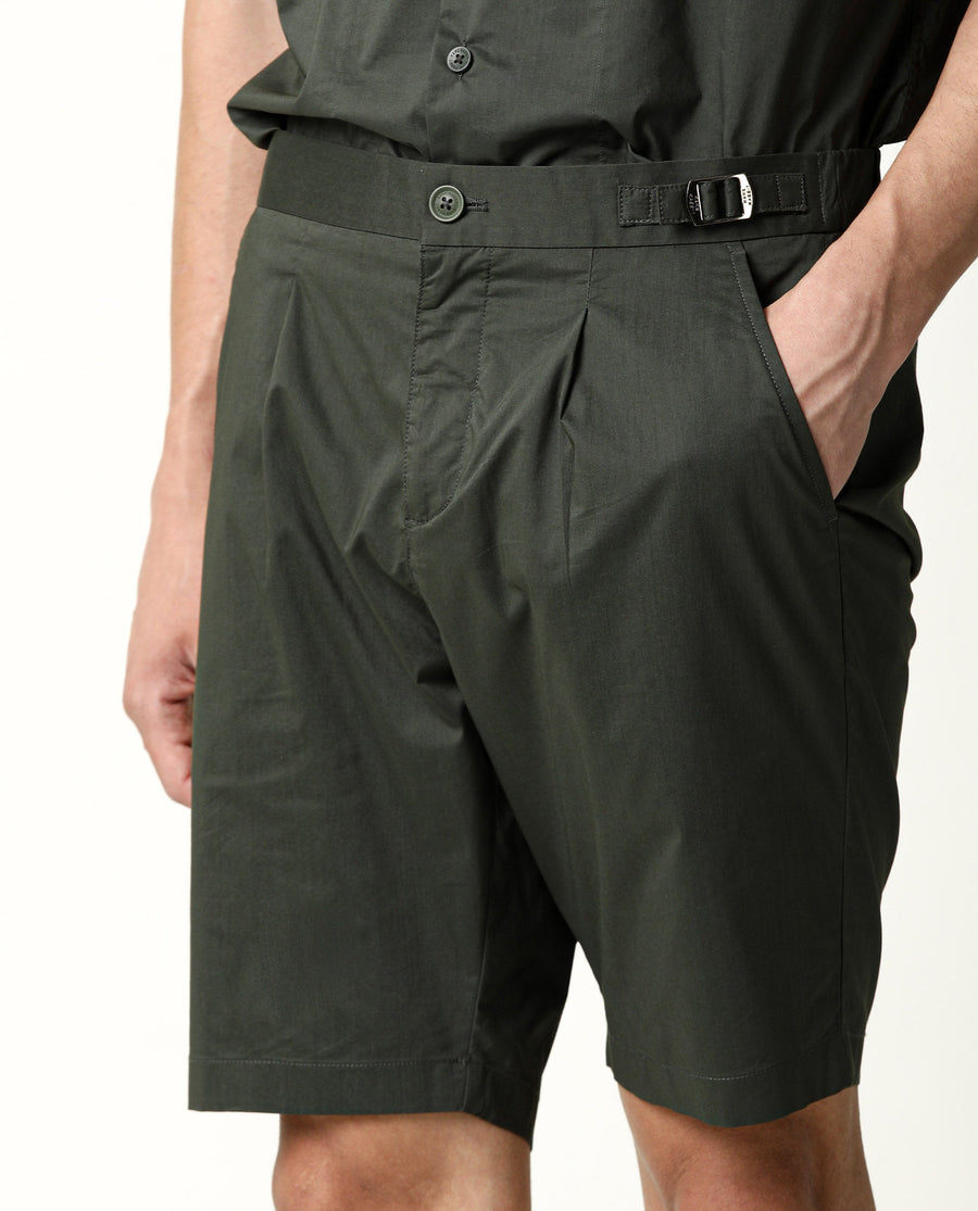 Rare Rabbit Men's Osaka Olive Cotton Plain Regular Fit Shorts