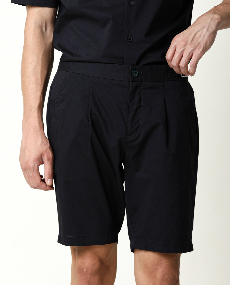 Rare Rabbit Men's Osaka Navy Cotton Plain Regular Fit Shorts