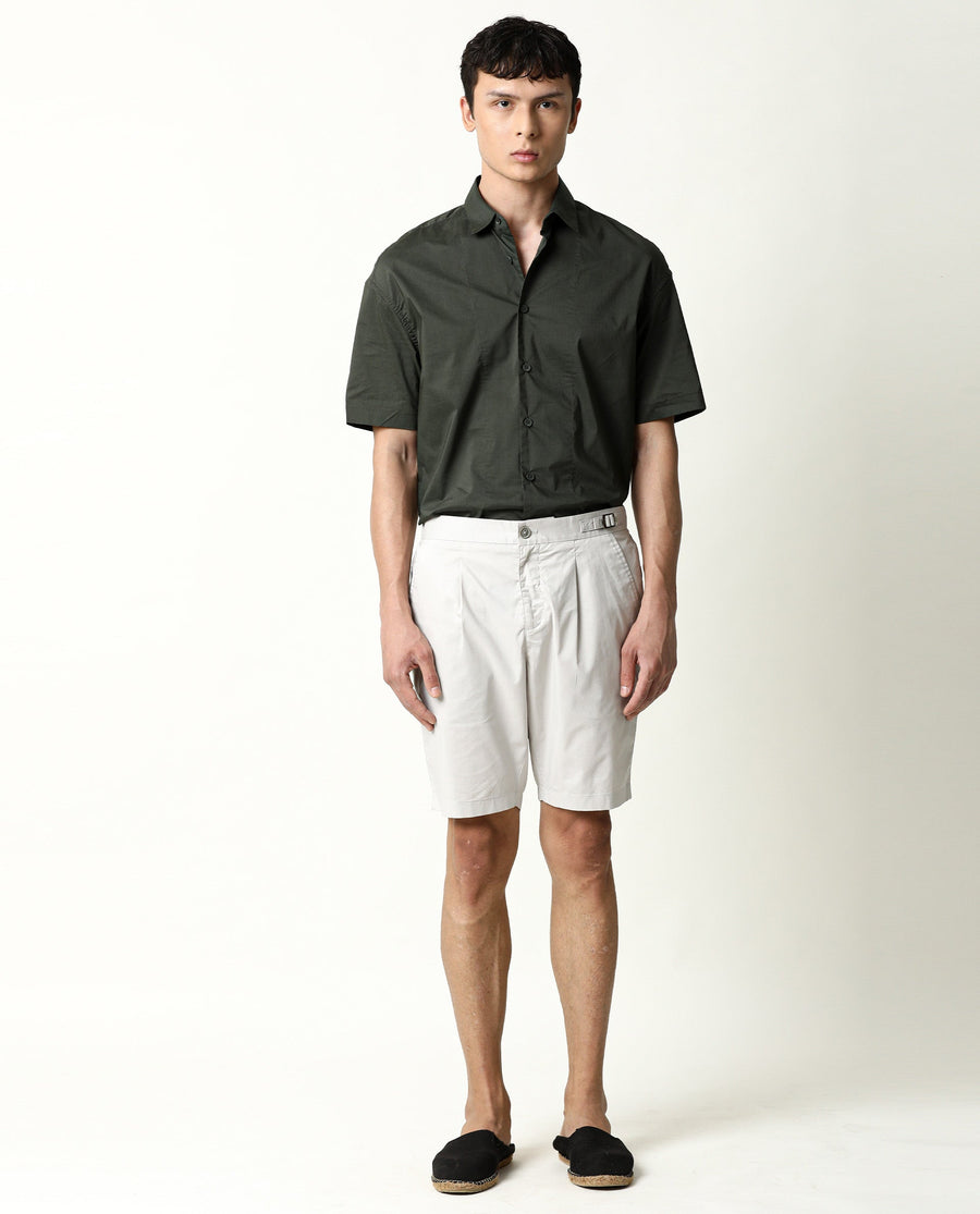 Rare Rabbit Men's Osaka Beige Cotton Plain Regular Fit Shorts