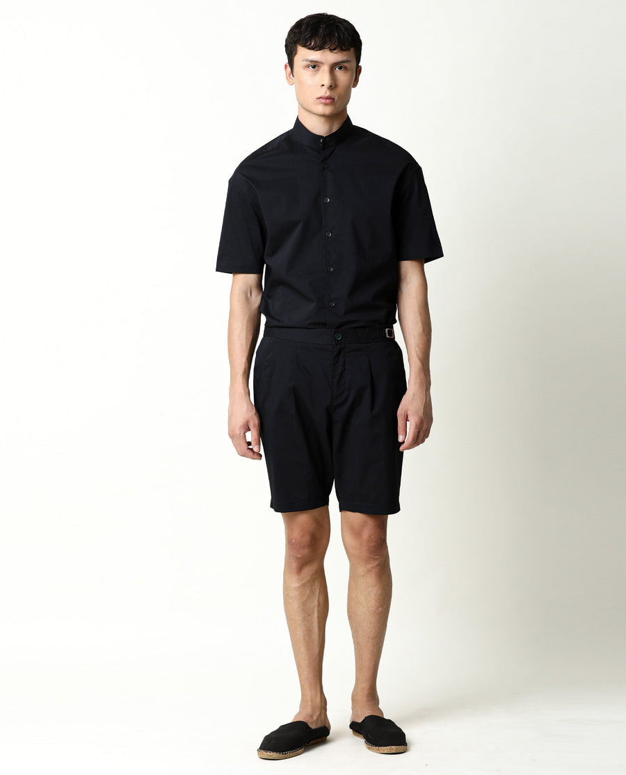 Rare Rabbit Men's Osaka Navy Cotton Plain Regular Fit Shorts