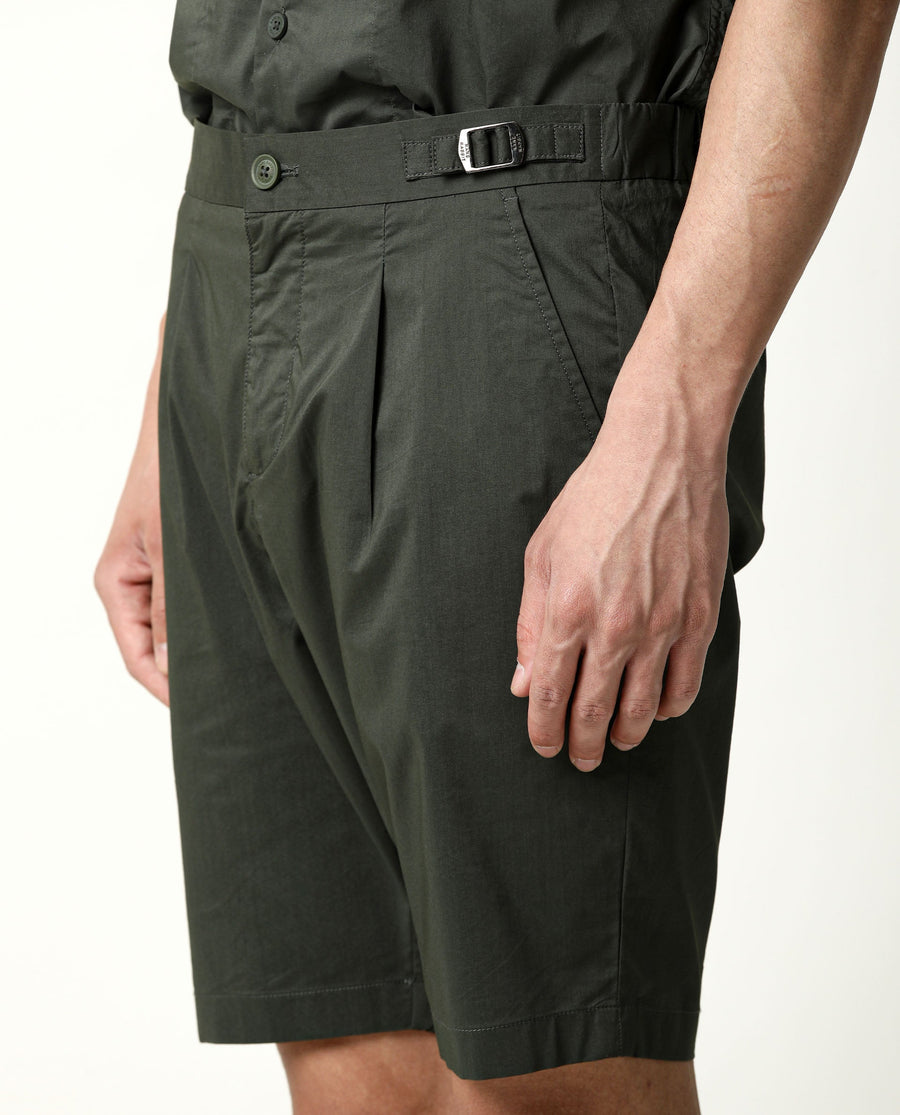 Rare Rabbit Men's Osaka Olive Cotton Plain Regular Fit Shorts