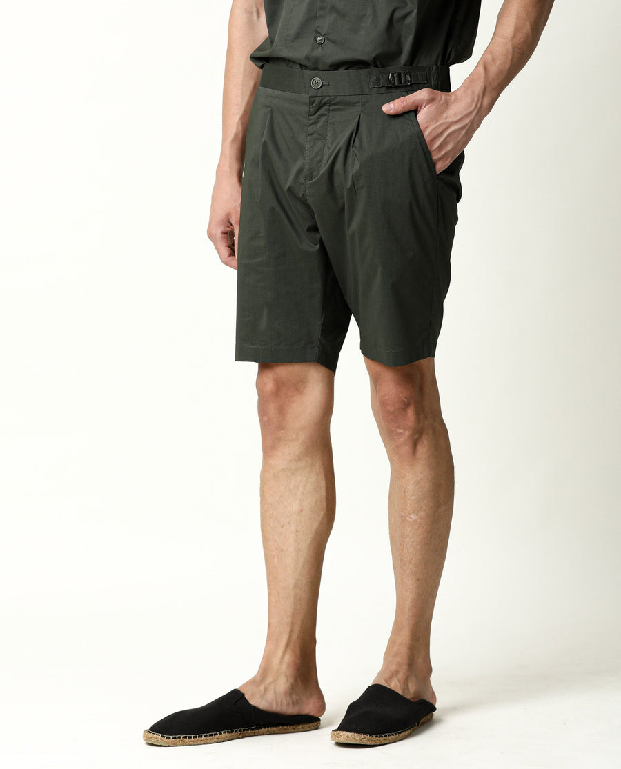 Rare Rabbit Men's Osaka Olive Cotton Plain Regular Fit Shorts