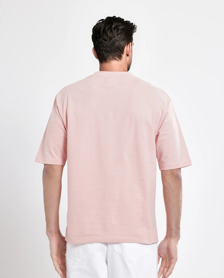 Rare Rabbit Men's Jarn Light Orange Cotton Graphic Print Qlo Fit Half Sleeve Crew Neck T-Shirt