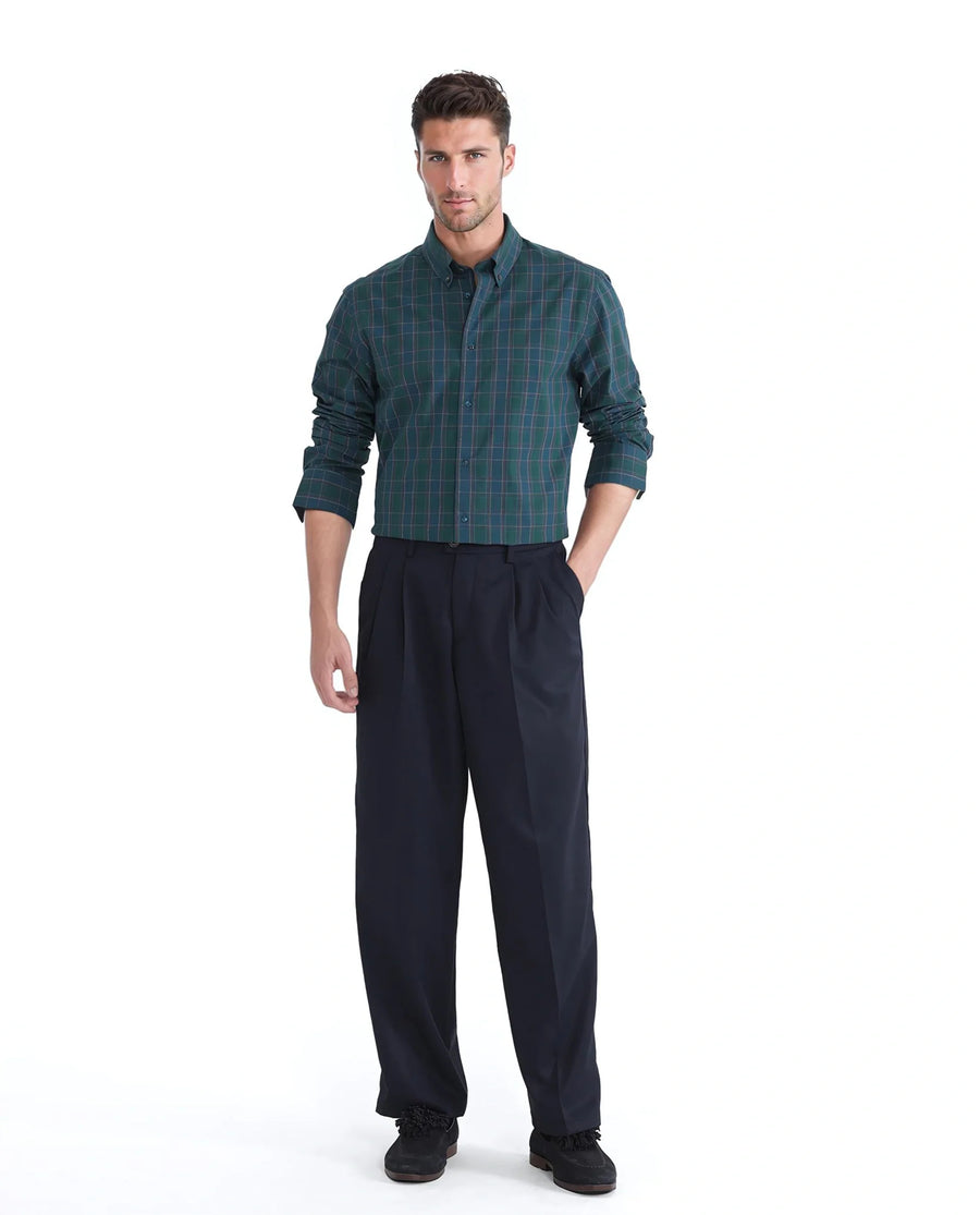 Rare Rabbit Men's Jessen Blue Checked Print Regular Fit Full Sleeve Collared Shirt