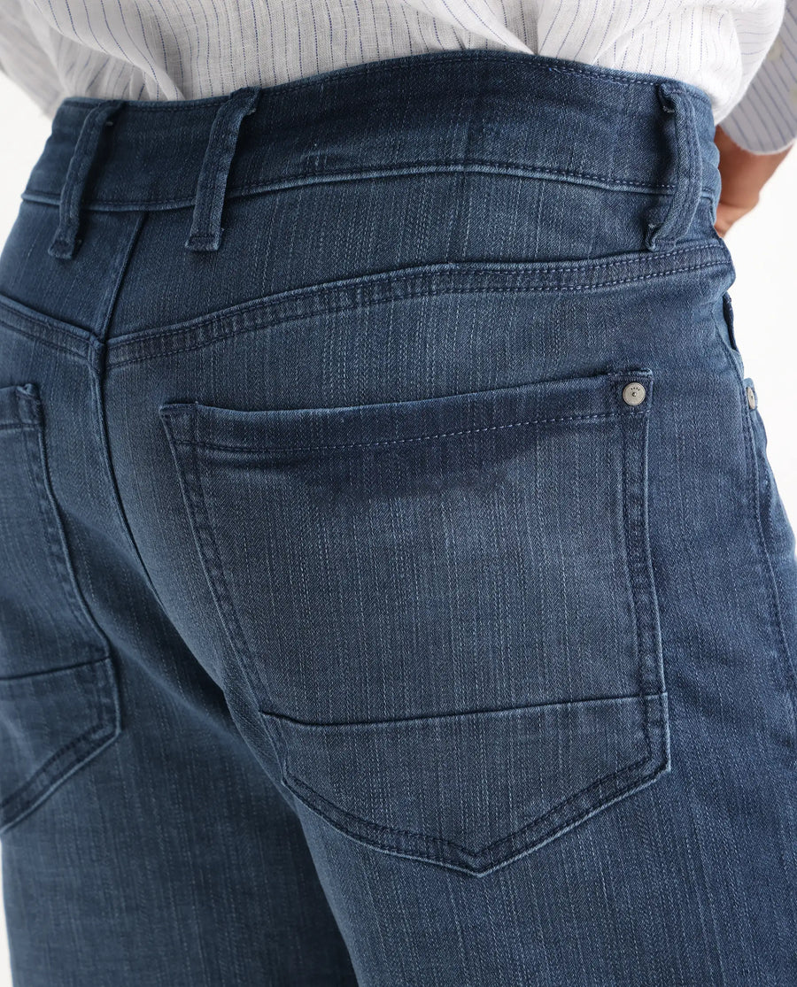 Rare Rabbit Men's Jett Light Blue Cotton Blend Plain Morris Regular Fit Jeans