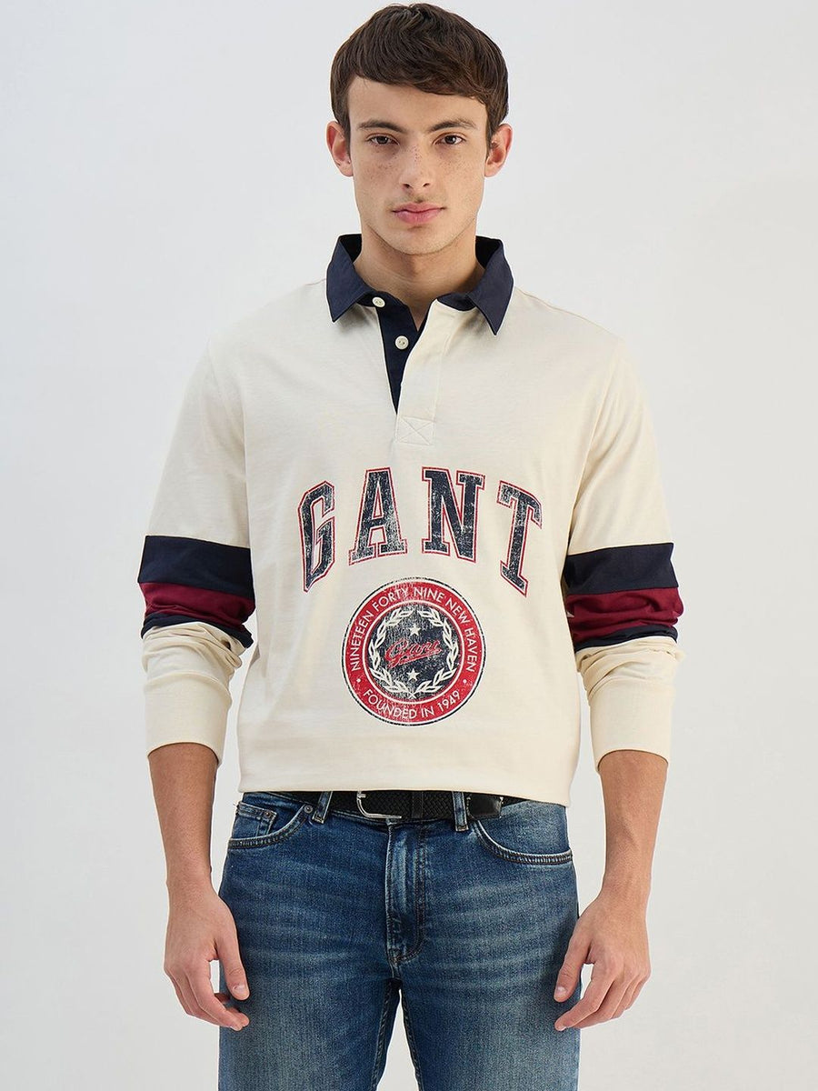GANT Men Varsity Printed Polo Collar T-shirt