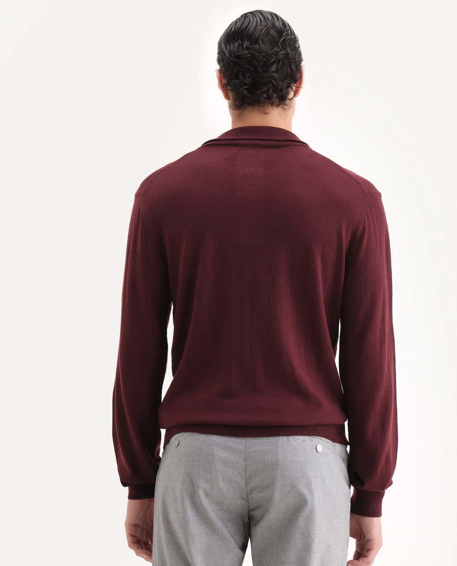Rare Rabbit Men's Johny-25 Light Maroon Acrylic Fabric Full Sleeve High Neck Plain Sweater