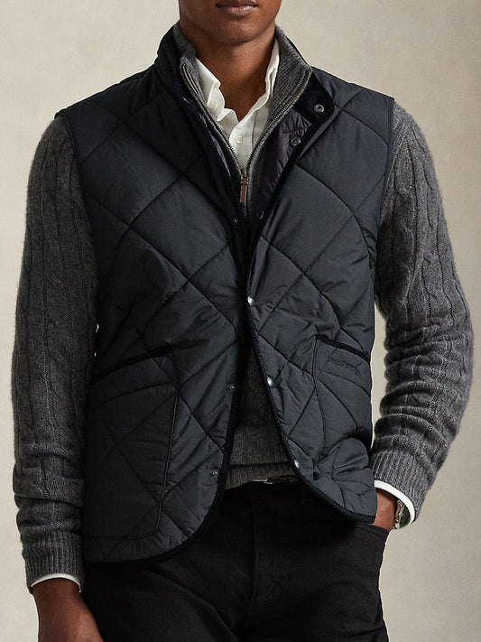 Polo Ralph Lauren Polyester Mock Collar Quilted Utility Vest