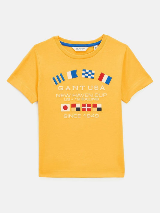GANT Boys Typography Printed Pure Cotton T-shirt