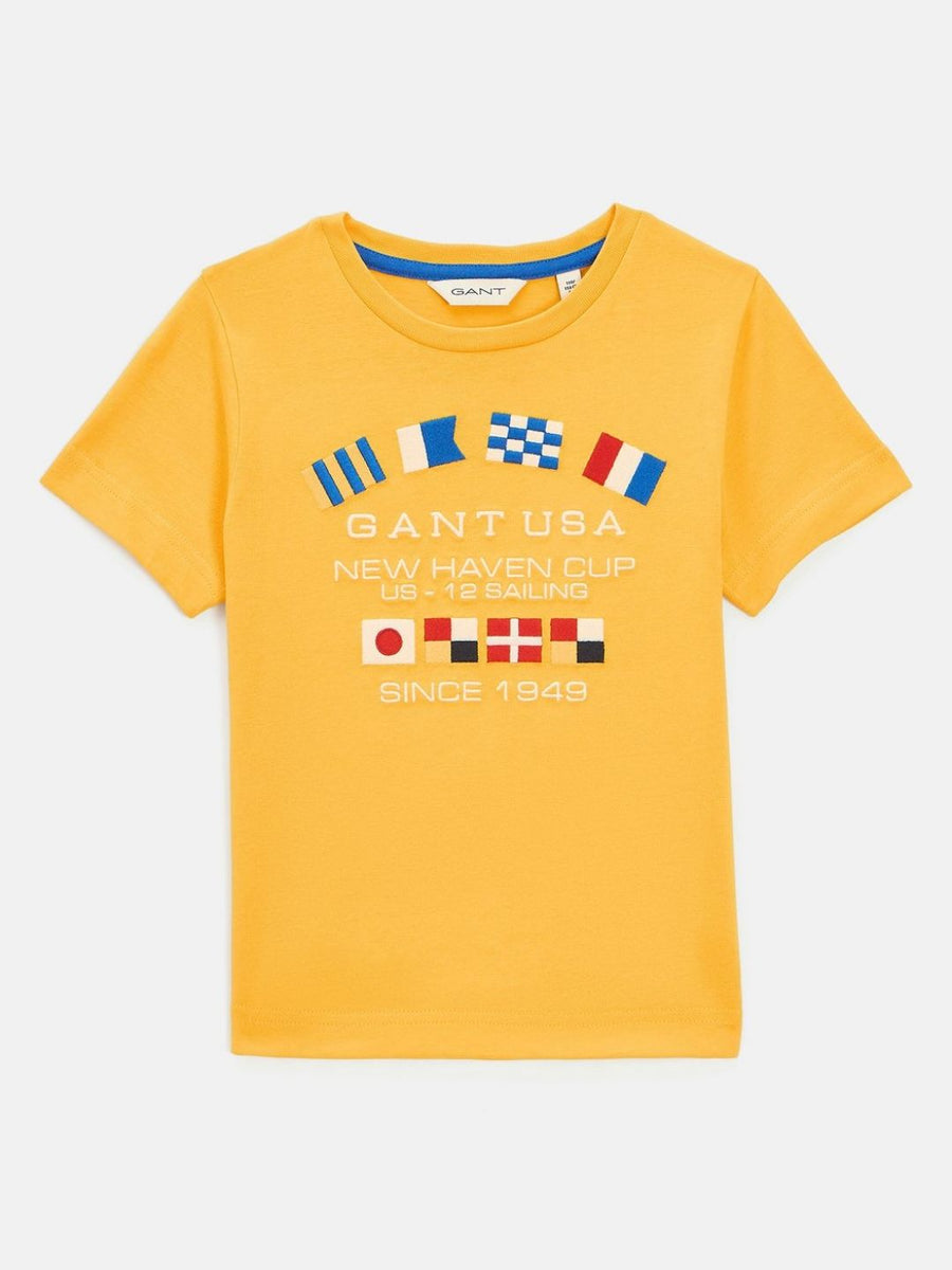 GANT Boys Typography Printed Pure Cotton T-shirt