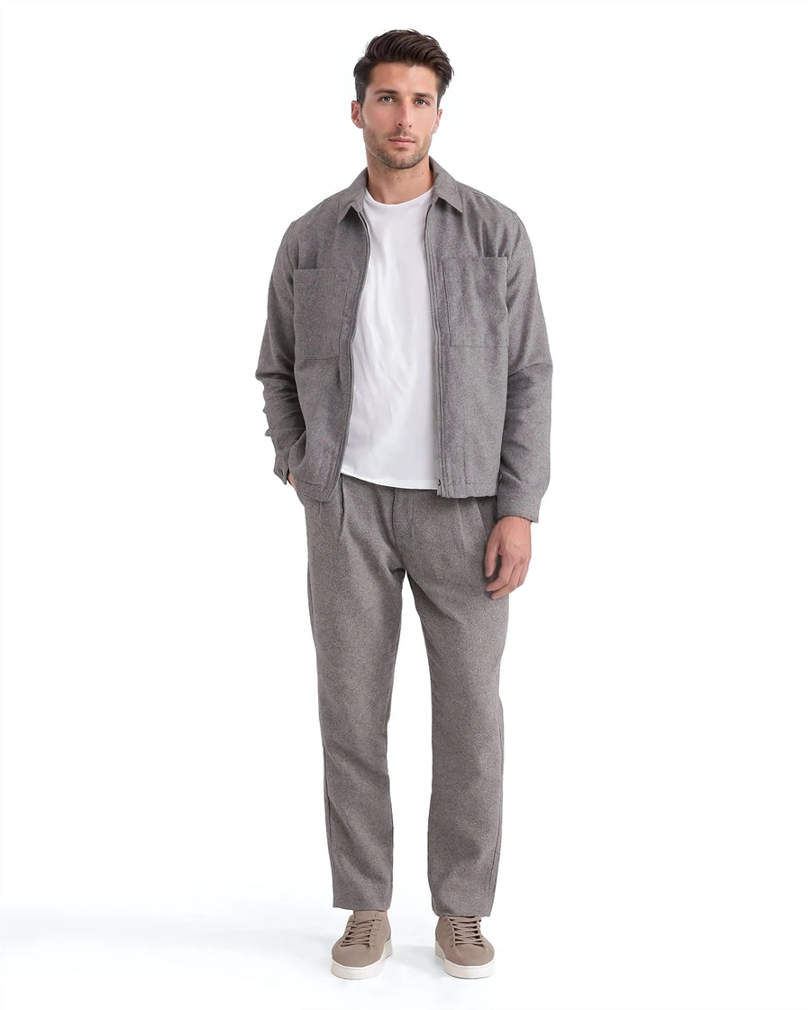 Rare Rabbit Men's Kaai Dark Grey Polyester Blend Plain Regular Fit Full Sleeve Collared Shacket