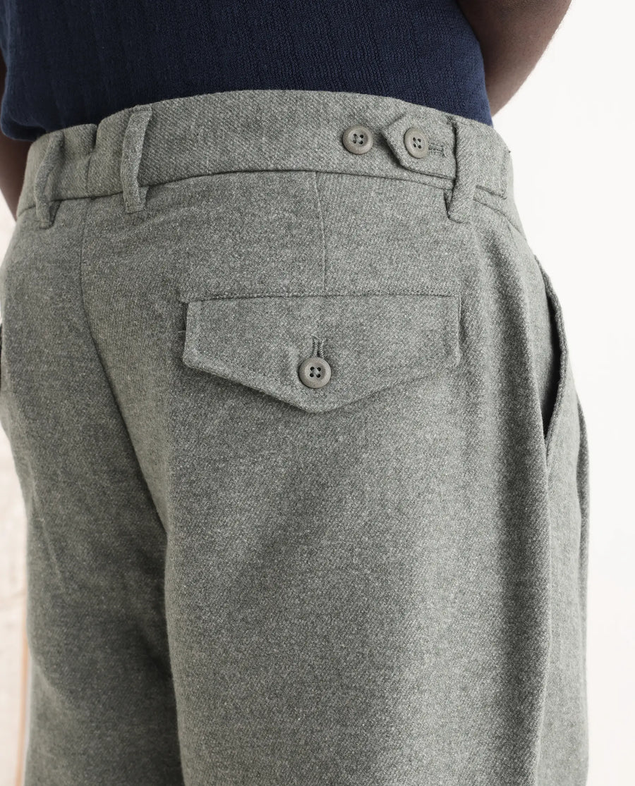 Rare Rabbit Men's Kaino Dark Green Felt Plain Regular Fit Trouser