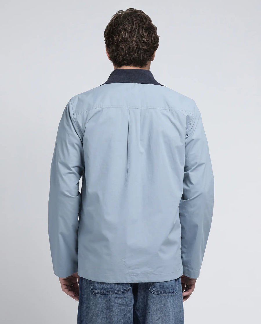 Rare Rabbit Men's Kax Light Blue Cotton Plain Relaxed Fit Full Sleeve Collared Shirt