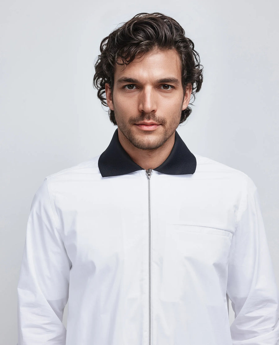 Rare Rabbit Men's Kax White Cotton Plain Relaxed Fit Full Sleeve Collared Shirt