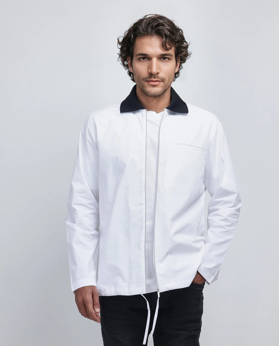 Rare Rabbit Men's Kax White Cotton Plain Relaxed Fit Full Sleeve Collared Shirt