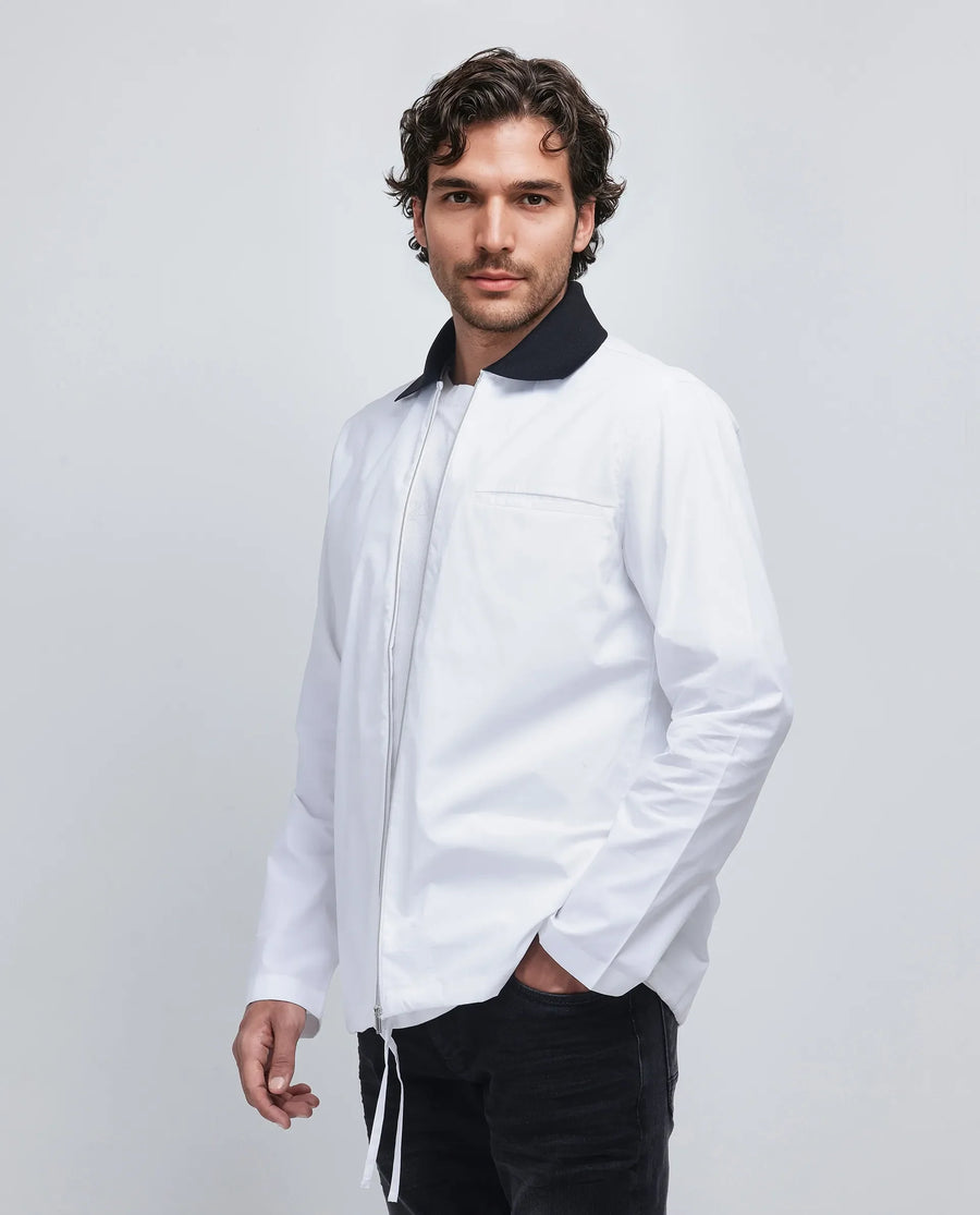 Rare Rabbit Men's Kax White Cotton Plain Relaxed Fit Full Sleeve Collared Shirt