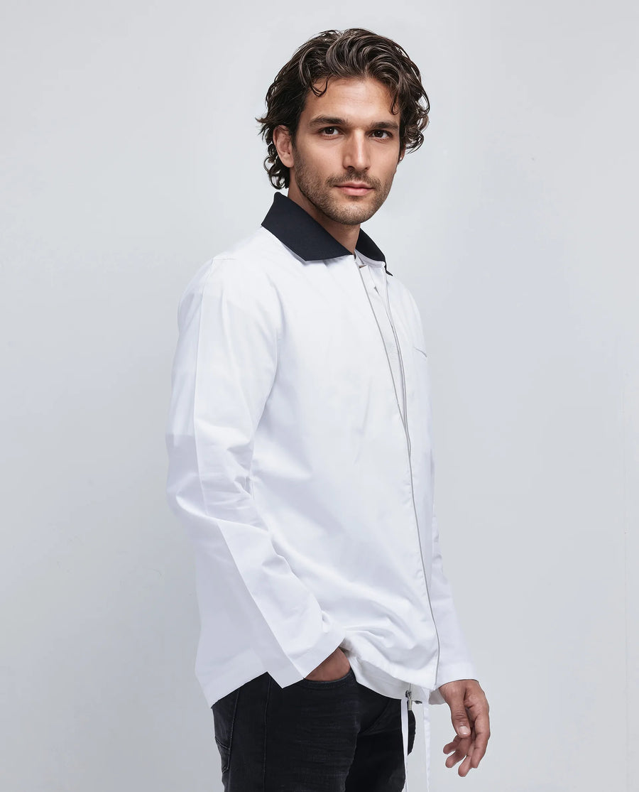 Rare Rabbit Men's Kax White Cotton Plain Relaxed Fit Full Sleeve Collared Shirt