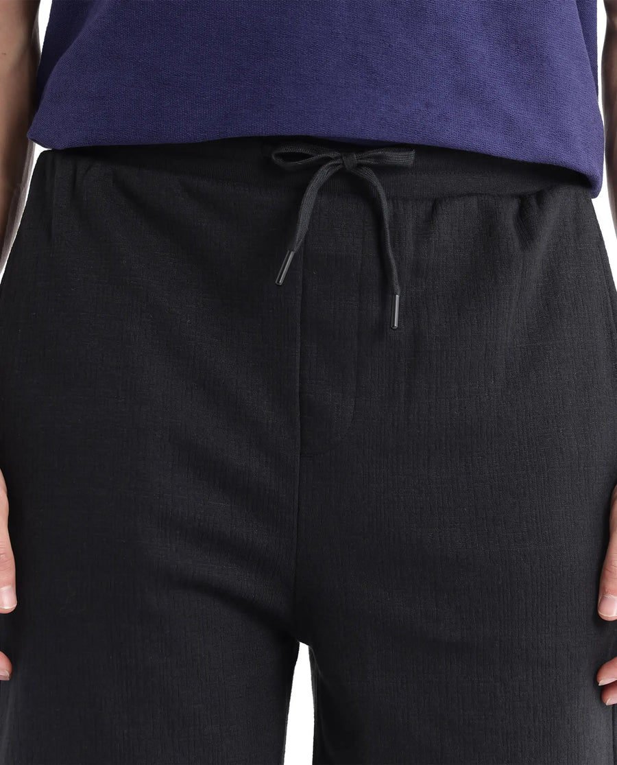 Rare Rabbit Men's Kelor Black Cotton Blend Plain Regular Fit Shorts
