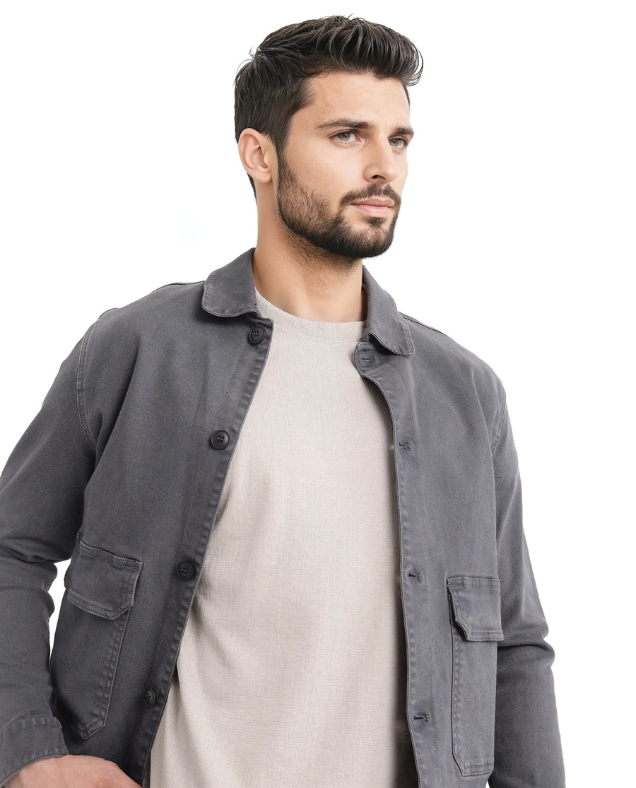 Rare Rabbit Men's Kelos Light Grey Cotton Blend Plain Oversized Fit Half Sleeve Crew Neck T-Shirt