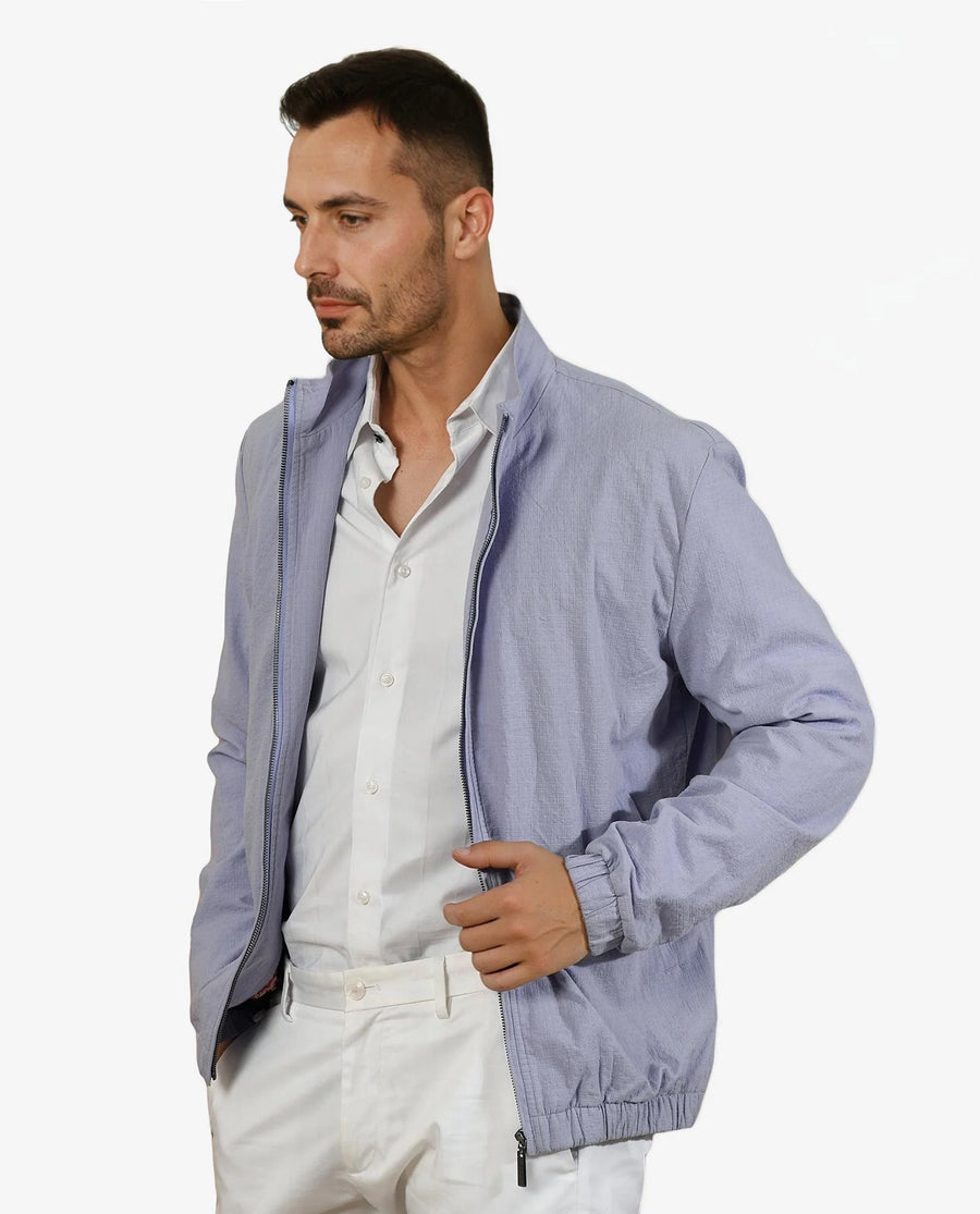 Rare Rabbit Men's Kenny Purple Polyester Plain Regular Fit Full Sleeve High Neck Jacket