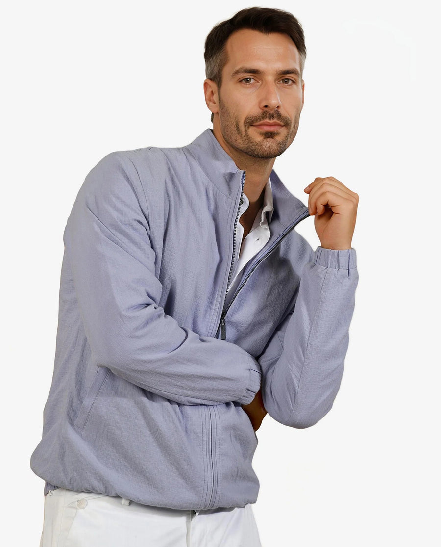 Rare Rabbit Men's Kenny Purple Polyester Plain Regular Fit Full Sleeve High Neck Jacket