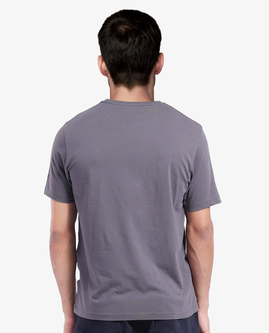 Rare Rabbit Men's Ker Light Grey Cotton Graphic Print Regular Fit Half Sleeve Crew Neck T-Shirt