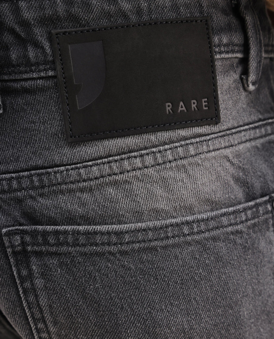 Rare Rabbit Men's Kobet Grey Cotton Plain Morris Regular Fit Jeans