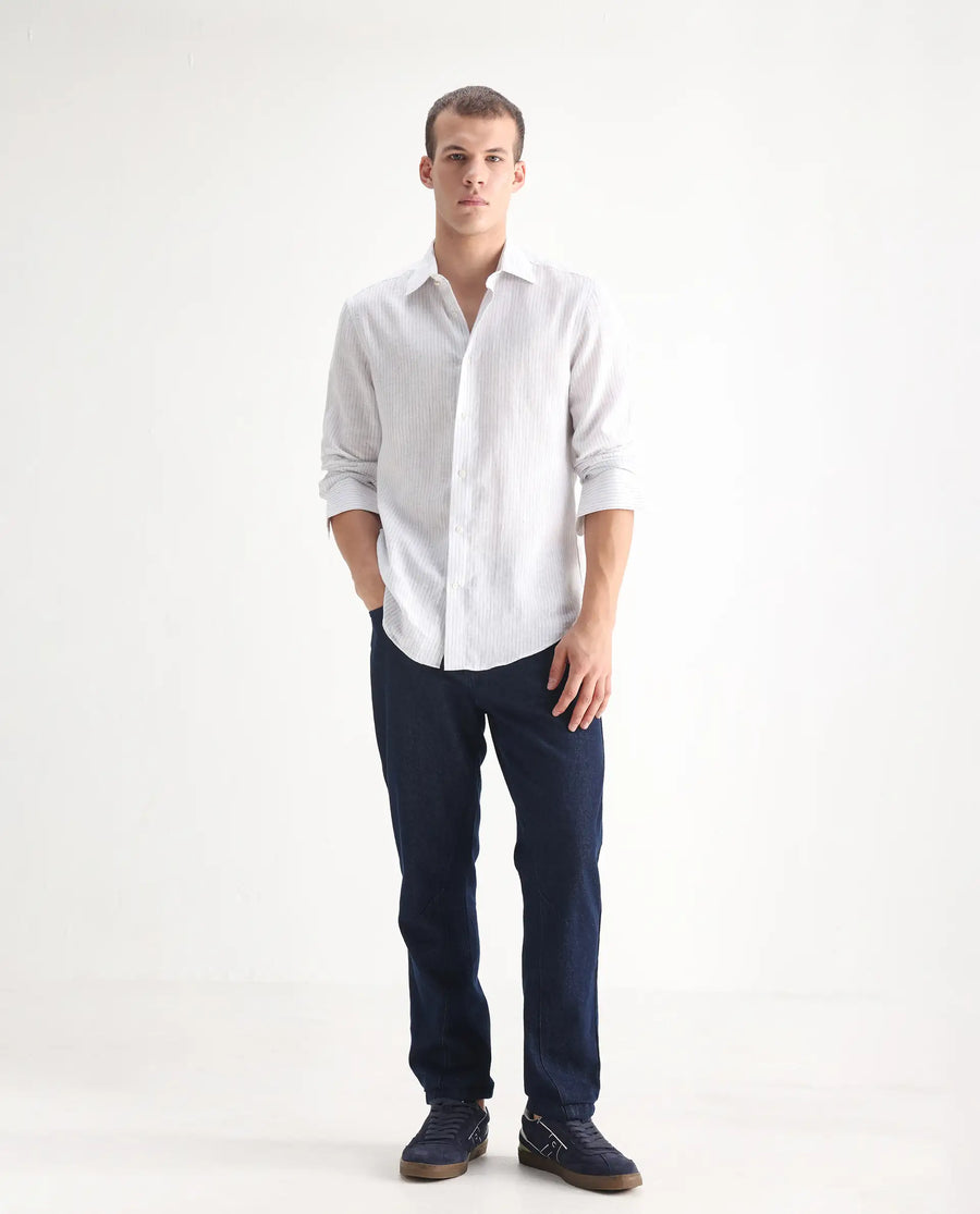 Rare Rabbit Men's Kobetor Dark Blue Cotton Plain Morris Regular Fit Jeans