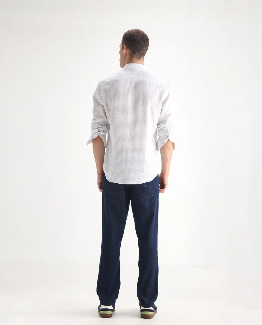 Rare Rabbit Men's Kobetor Dark Blue Cotton Plain Morris Regular Fit Jeans