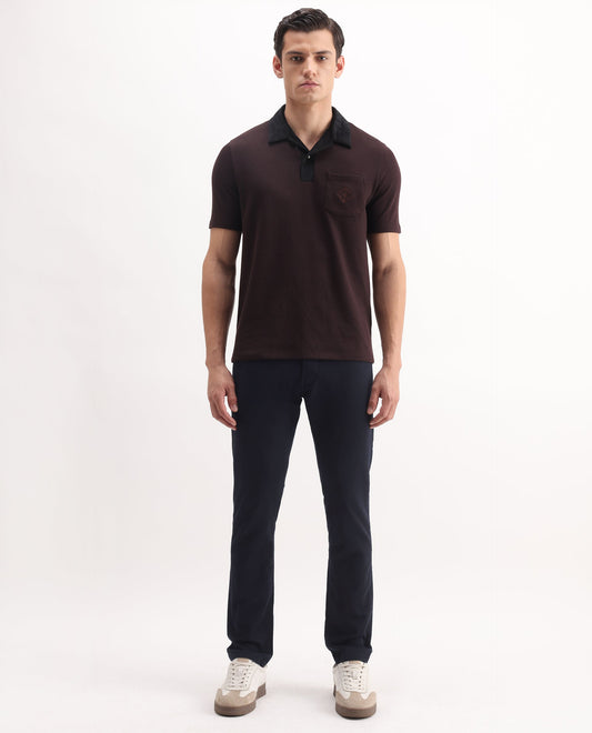 Rare Rabbit Men's Korv-25 Navy Cotton Blend Plain Hawk Slim Fit Jeans