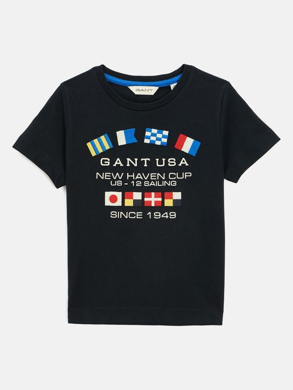 GANT Boys Typography Printed Pure Cotton T-shirt