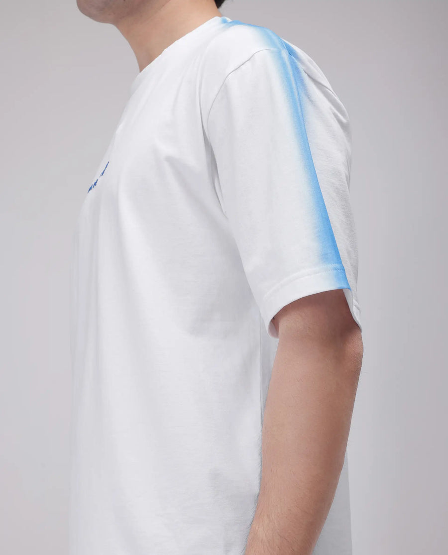 Rare Rabbit Men's Kruv White Cotton Printed Boxy Fit Half Sleeve Crew Neck T-Shirt