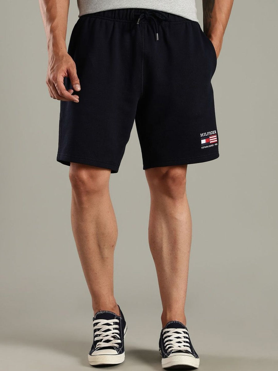 Tommy Hilfiger Men Typography Printed Regular Fit Logo Mid Rise Shorts
