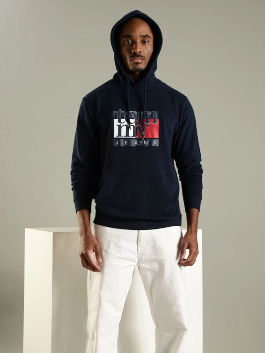 Tommy Hilfiger Men Printed Cotton Hooded Sweatshirt