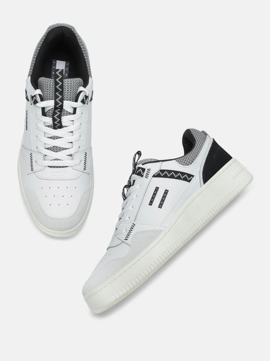 Tommy Hilfiger Men's Retro Basket White Leather Sneakers