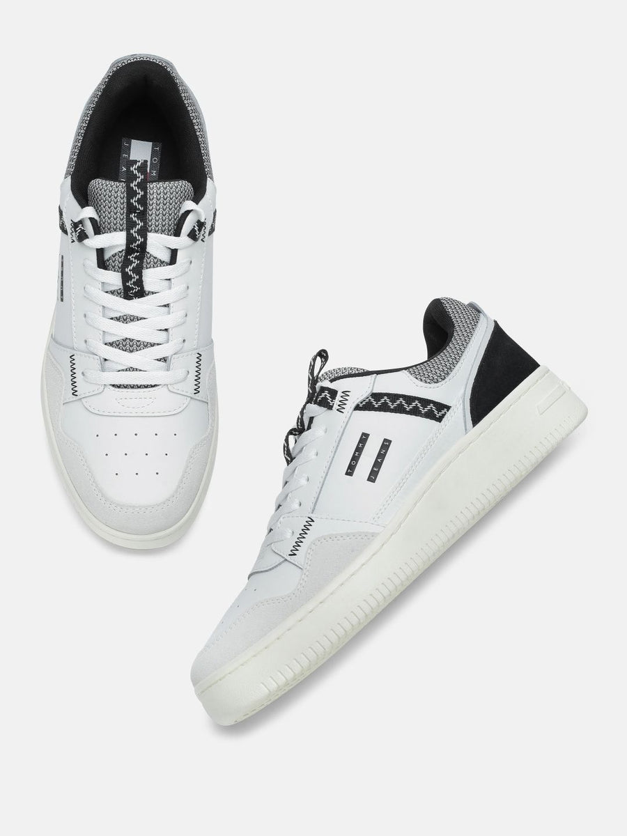 Tommy Hilfiger Men's Retro Basket White Leather Sneakers