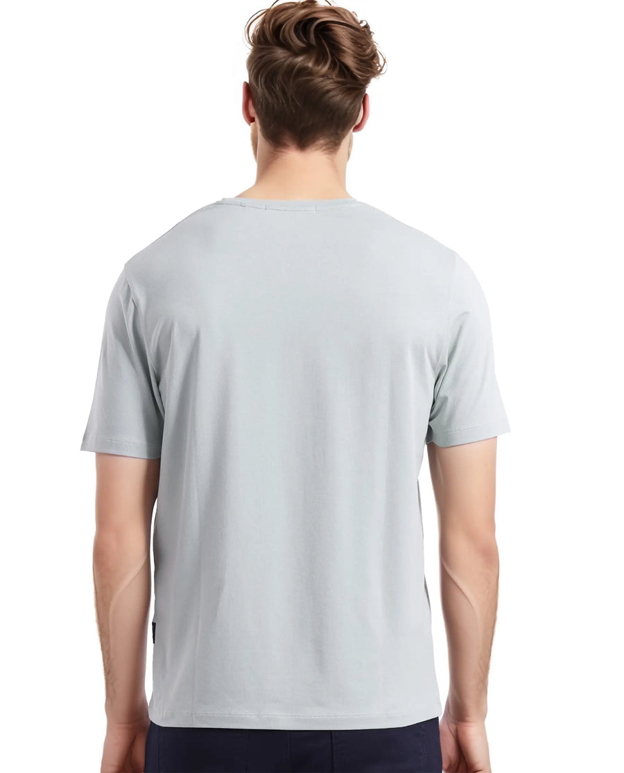 Rare Rabbit Men's Lalyy Pastel Green Cotton Graphic Print Slim Fit Half Sleeve Crew Neck T-Shirt