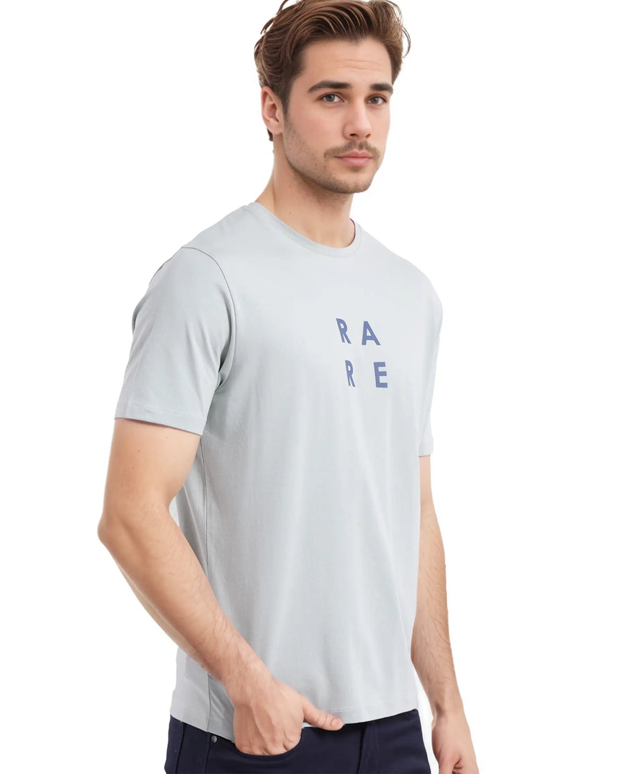 Rare Rabbit Men's Lalyy Pastel Green Cotton Graphic Print Slim Fit Half Sleeve Crew Neck T-Shirt