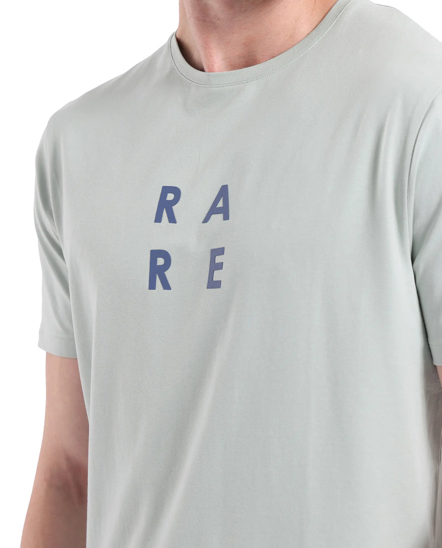 Rare Rabbit Men's Lalyy Pastel Green Cotton Graphic Print Slim Fit Half Sleeve Crew Neck T-Shirt
