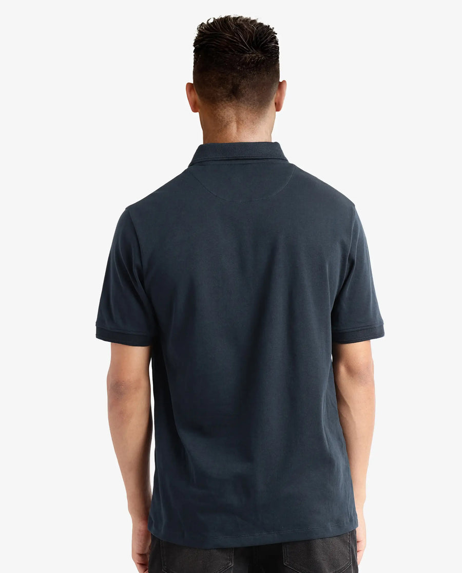 Rare Rabbit Men's Laur Dark Green Cotton Plain Regular Fit Half Sleeve Polo