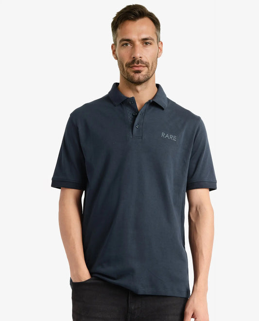 Rare Rabbit Men's Laur Dark Green Cotton Plain Regular Fit Half Sleeve Polo