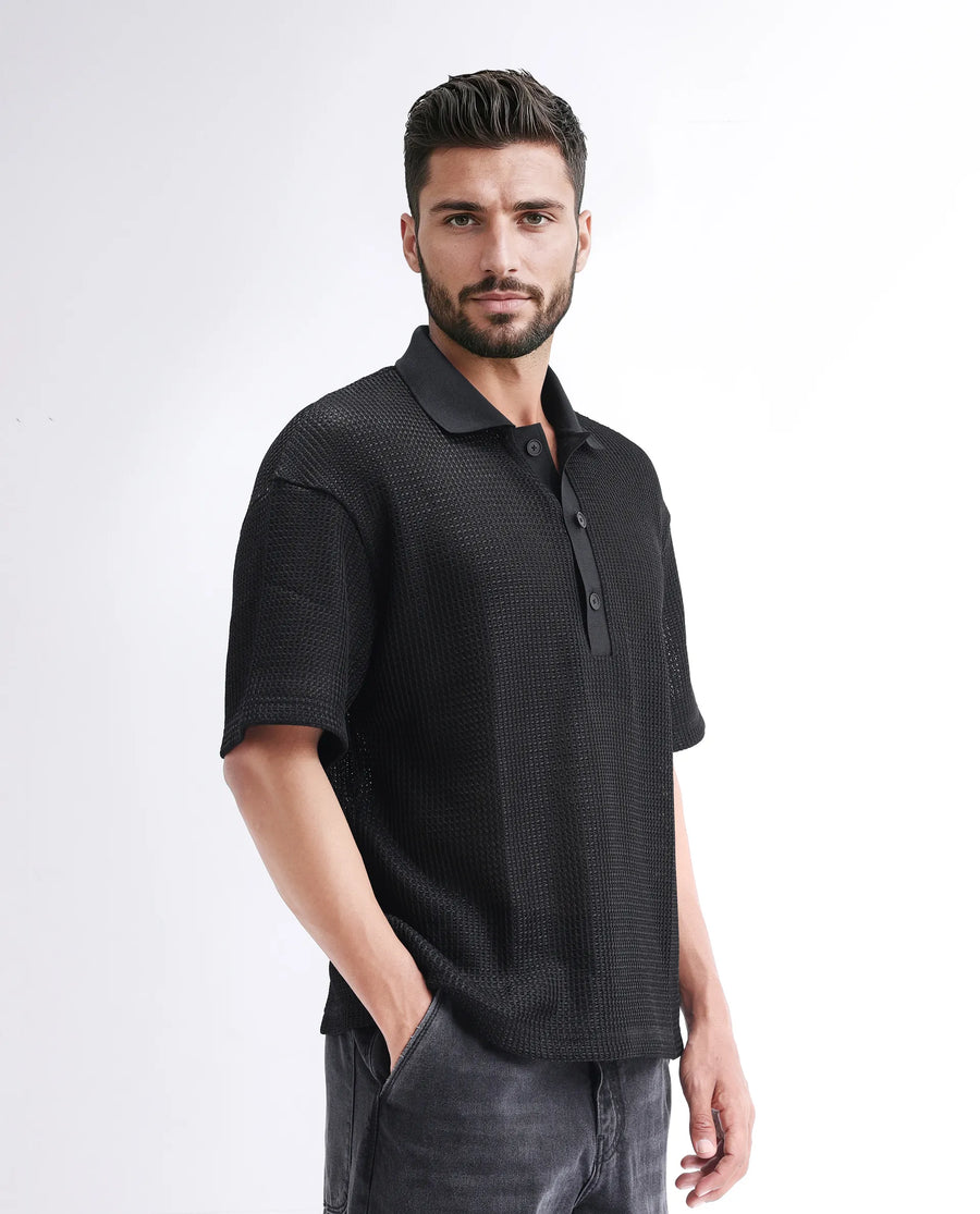 Rare Rabbit Men's Lbiza Black Cotton Plain Regular Fit Full Sleeve Collared Shirt